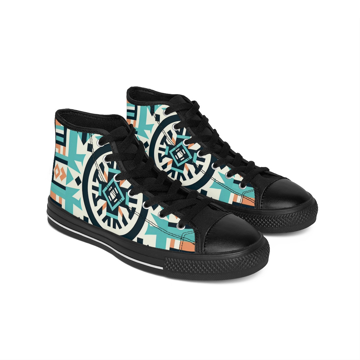 "Kente Kaleidoscope Kicks" - Men's Classic Sneakers
