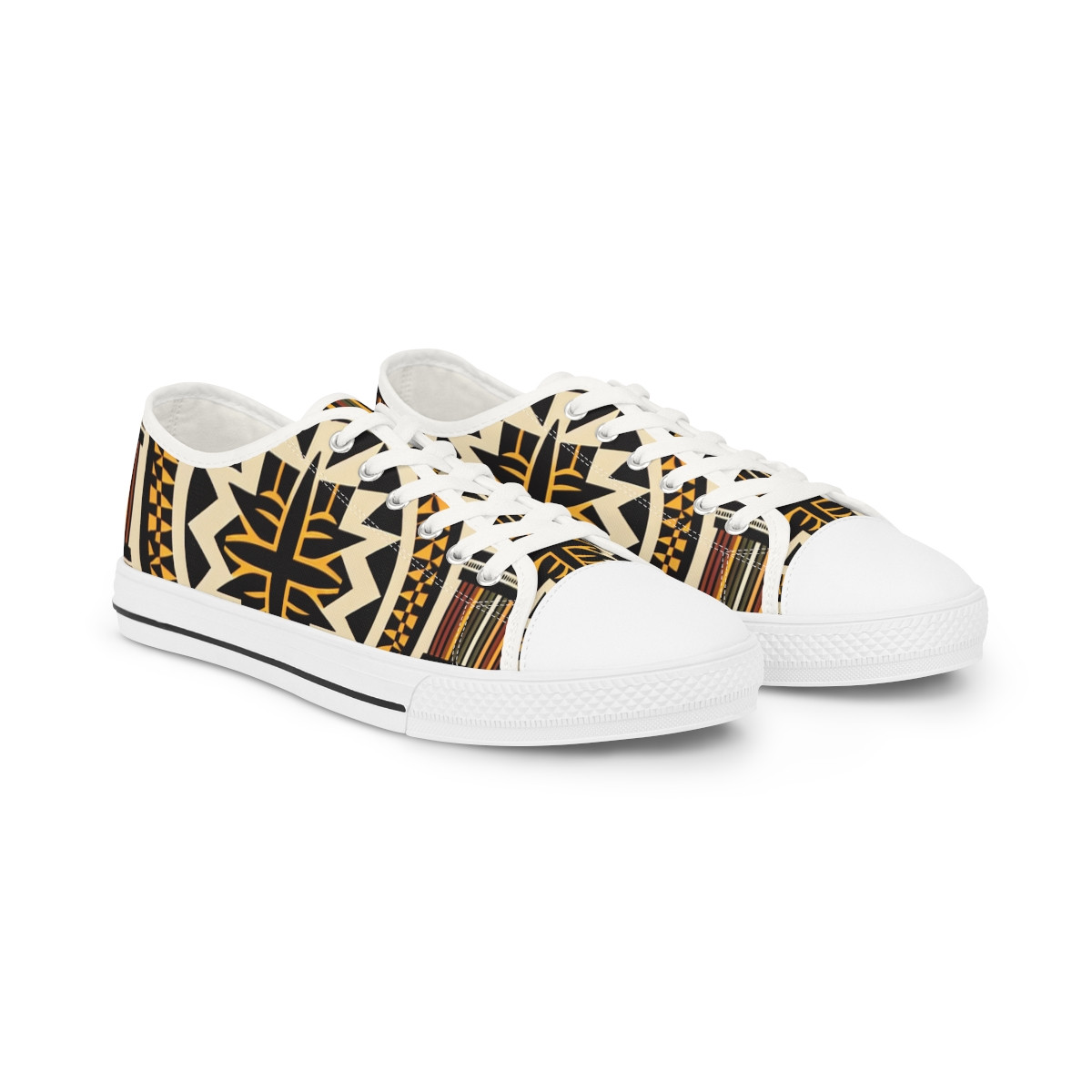 "Kente Kickz: Step into Tradition" - Men's Lowtop Sneakers