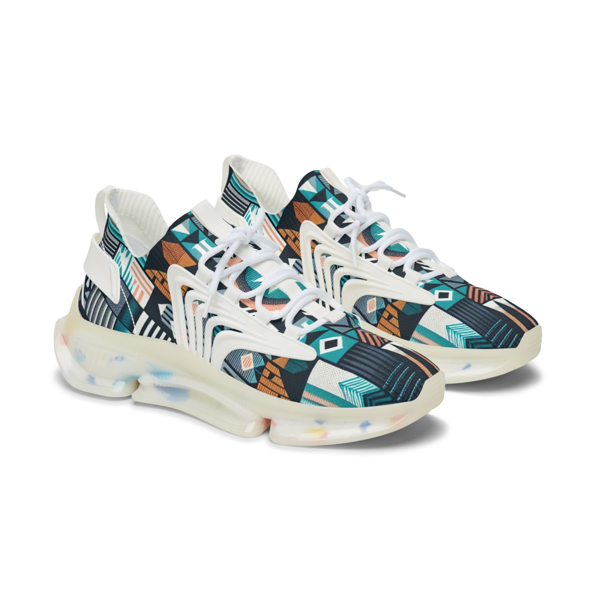 "Heritage Hustle: Kente Kicks" - Women's Mesh Sneaker