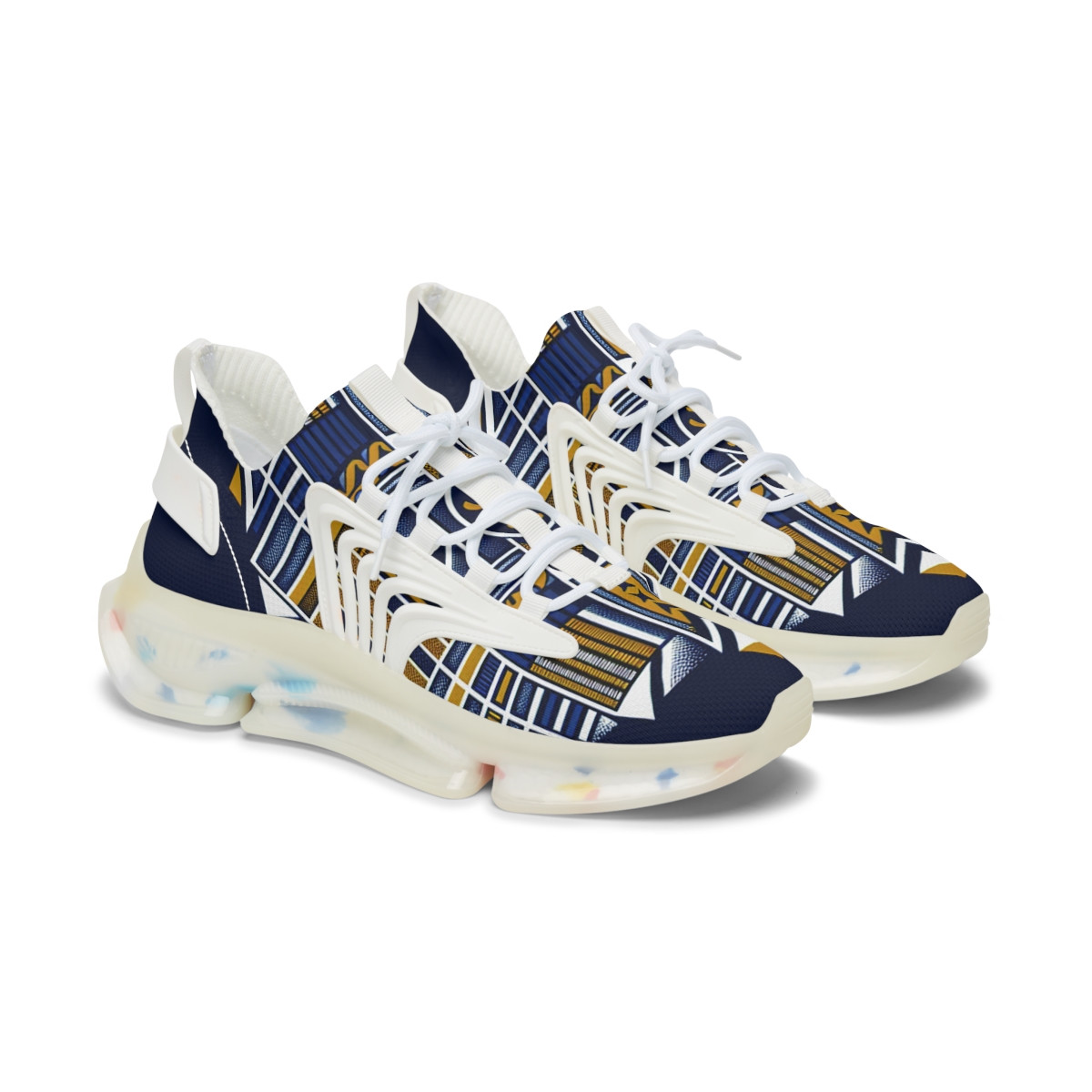 "AfroFusion Kente Kicks" - Women's Mesh Sneaker