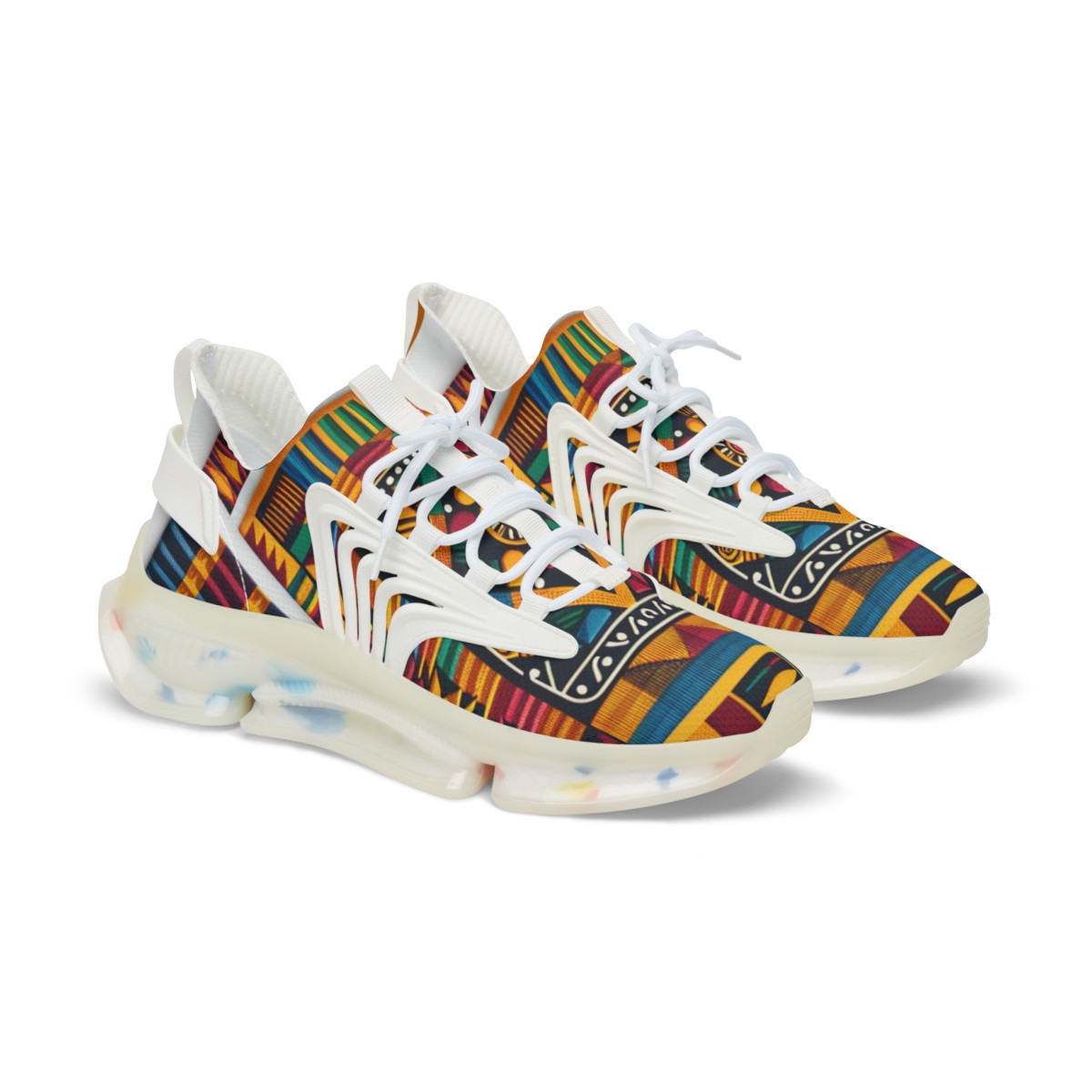 "Afrisneak Mirage: Kente Kaleidoscope Edition" - Men's Mesh Sneaker