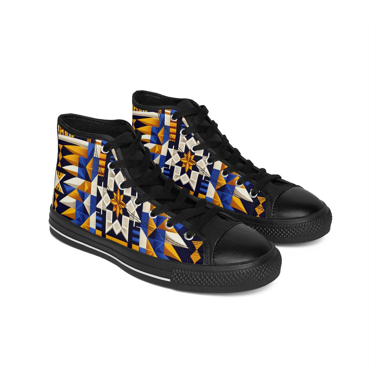 "Heritage Stride Kente Kicks" - Men's Classic Sneakers