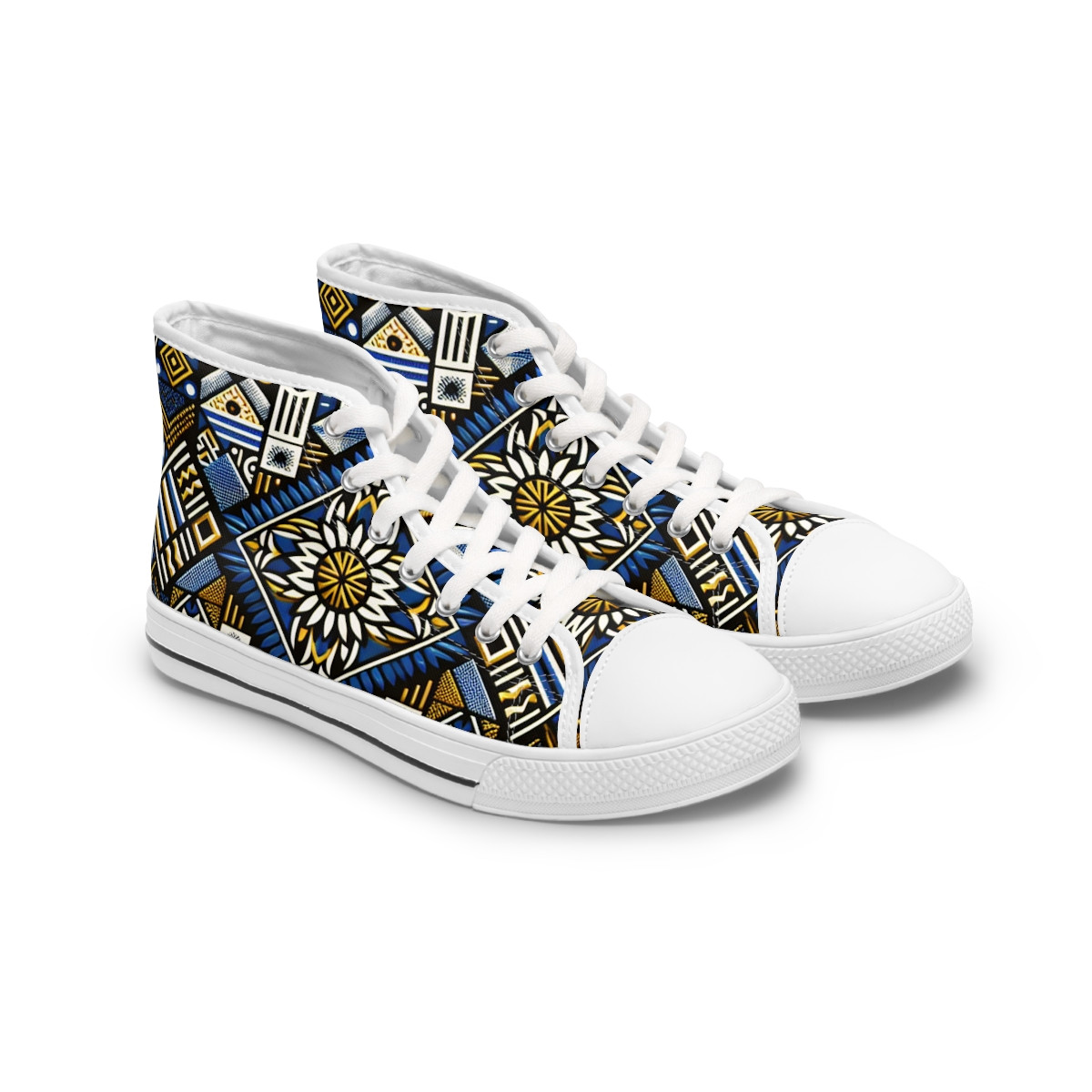 "Afro-Vibrant Kicks" - Womn's High top Sneakers