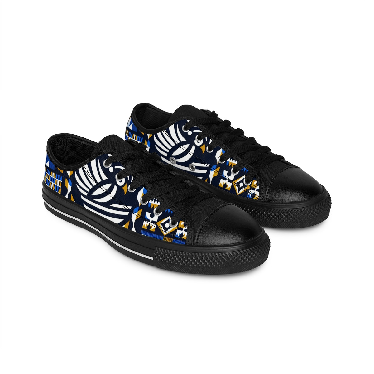 "AfroStride: Fusion Steps Kente Sneakers" - Women's Sneakers