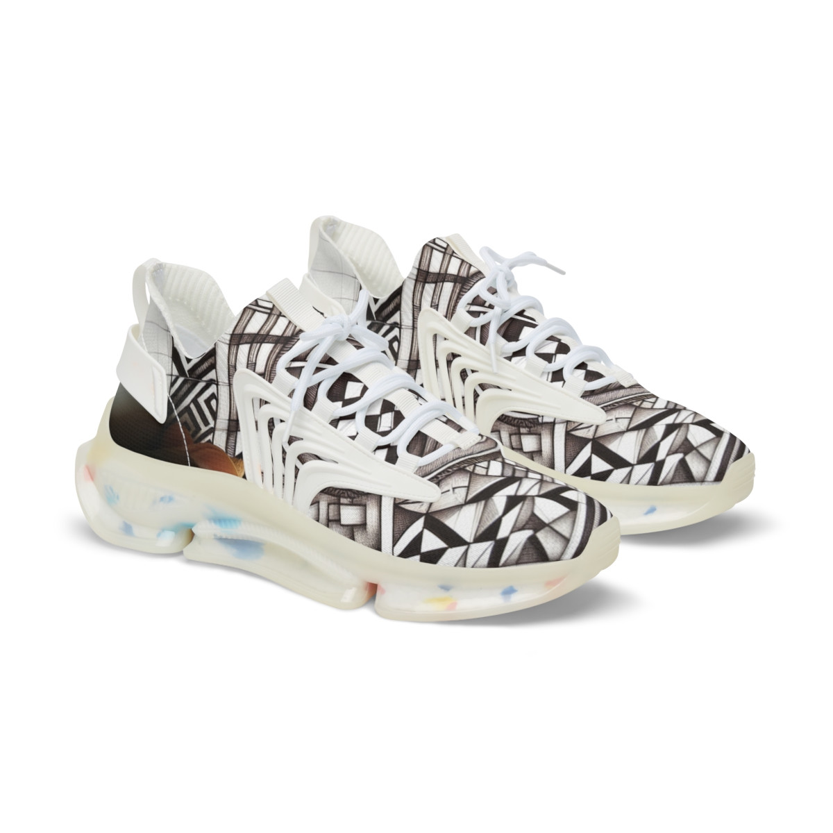 "Heritage Stride: Kente Fusion Sneakers" - Men's Mesh Sneaker