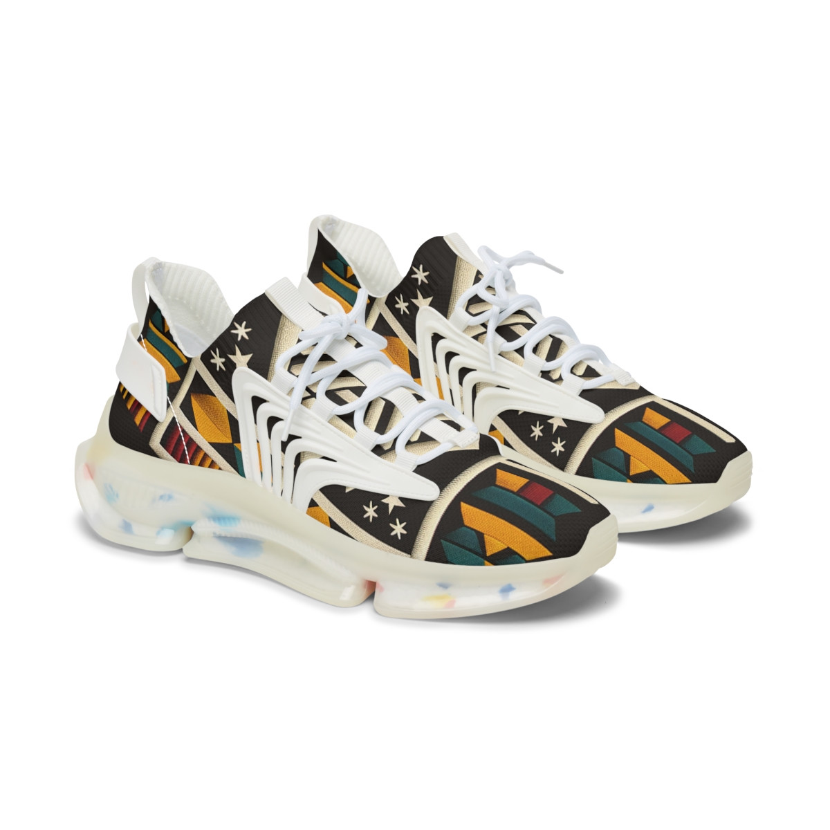 "AshantiStride: Kente Kicks" - Women's Mesh Sneaker