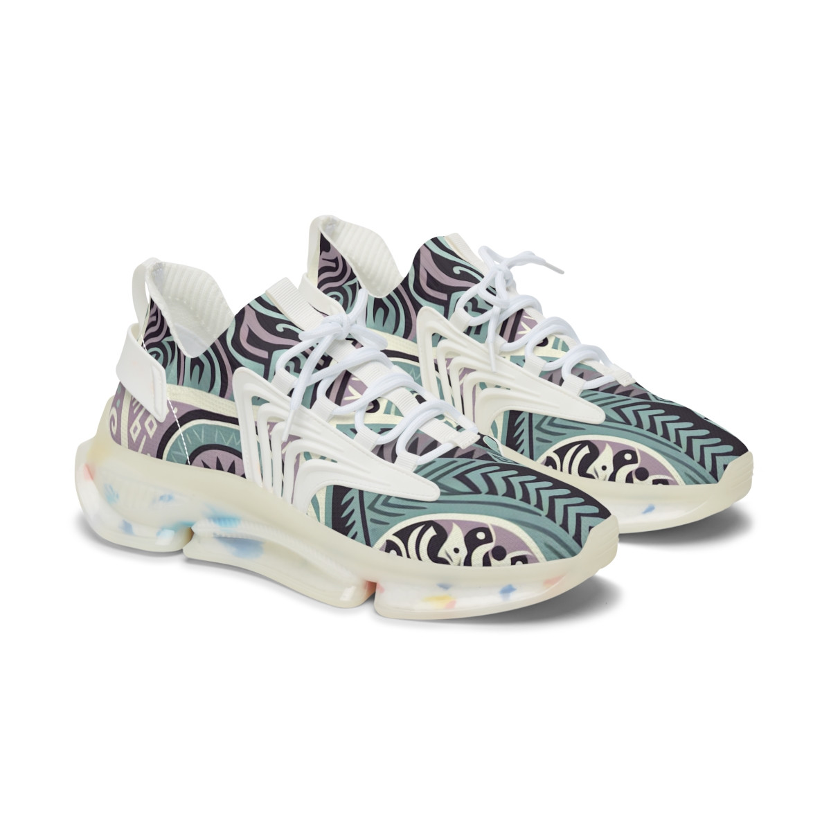 "AfroFusion Kente Kicks" - Women's Mesh Sneaker