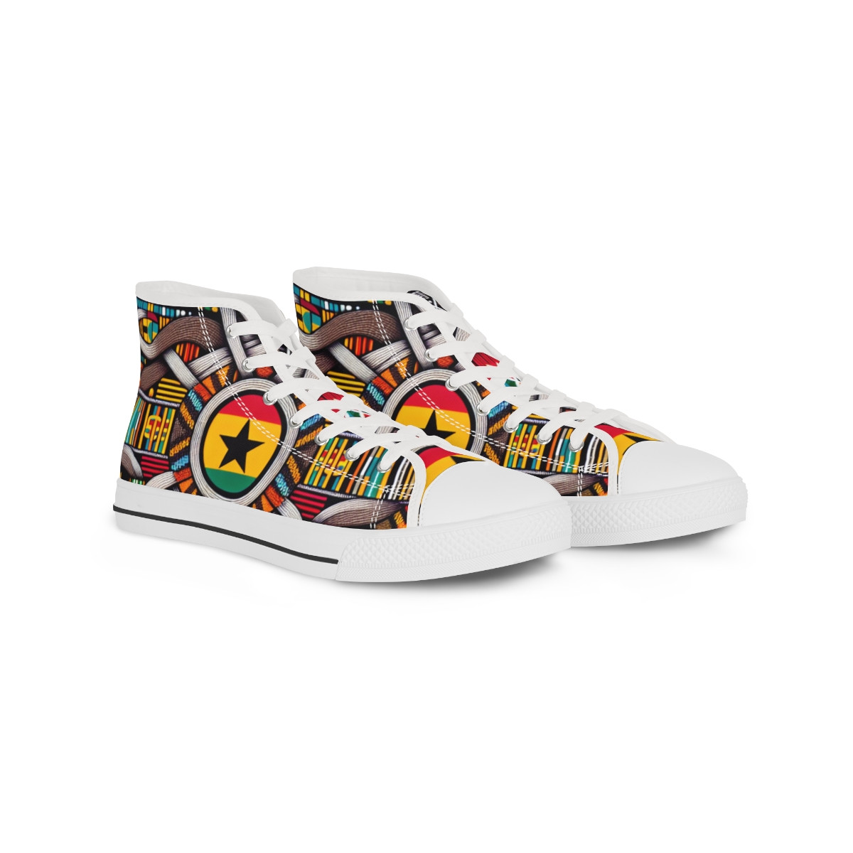 "AfroFusion Kente Kicks" - Men's High top Sneakers
