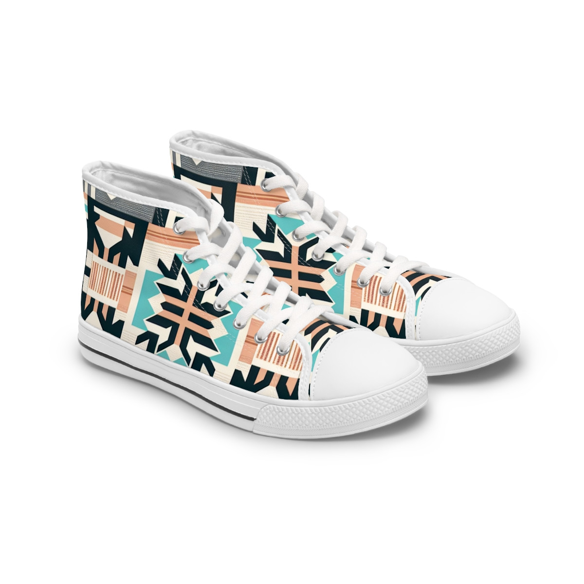 "AfroStride Kente Kicks" - Womn's High top Sneakers