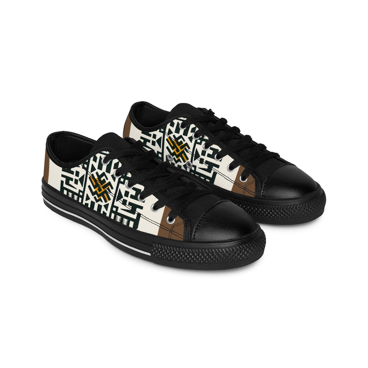 "Afro-Rhythm Kente Kicks" - Women's Sneakers