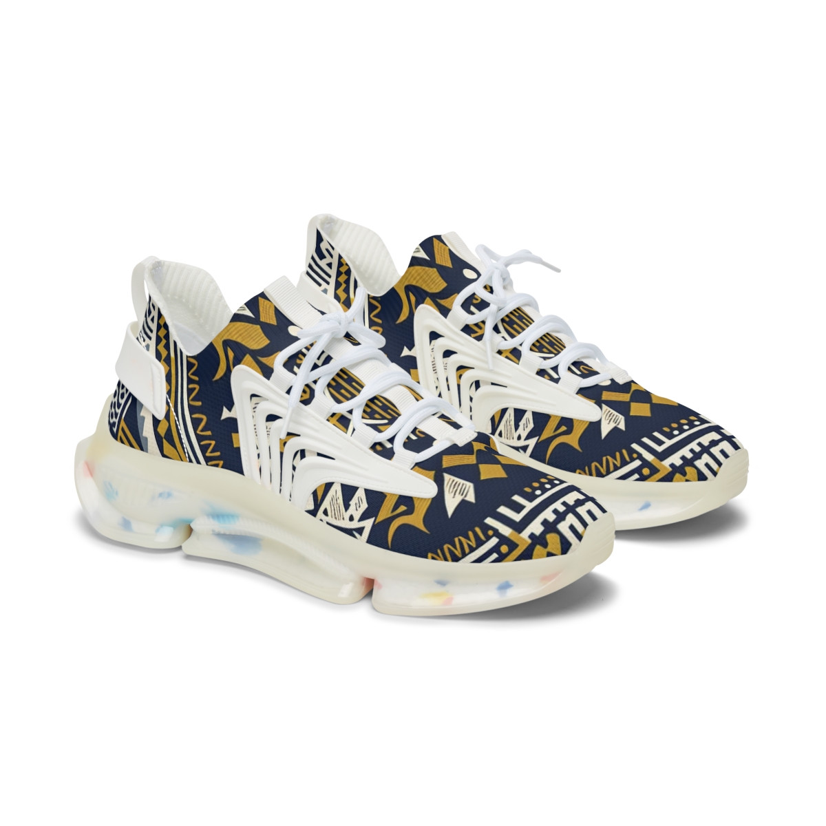 "AfroStride Kente Kicks" - Women's Mesh Sneaker