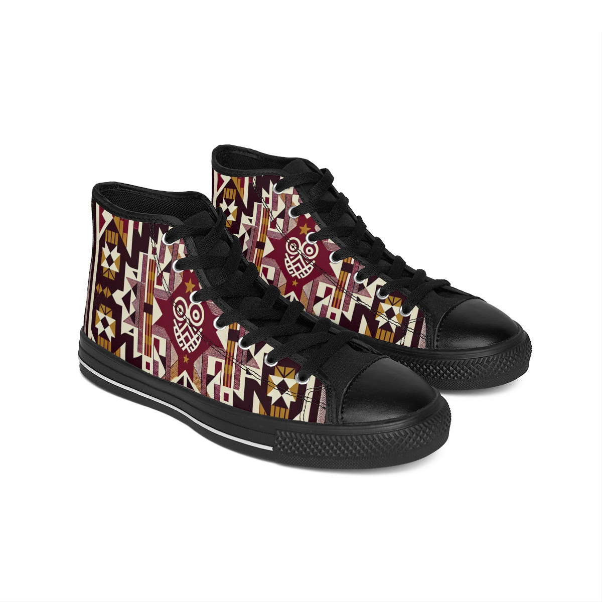 "HeritageStride Kente Kicks" - Women's Classic Sneakers