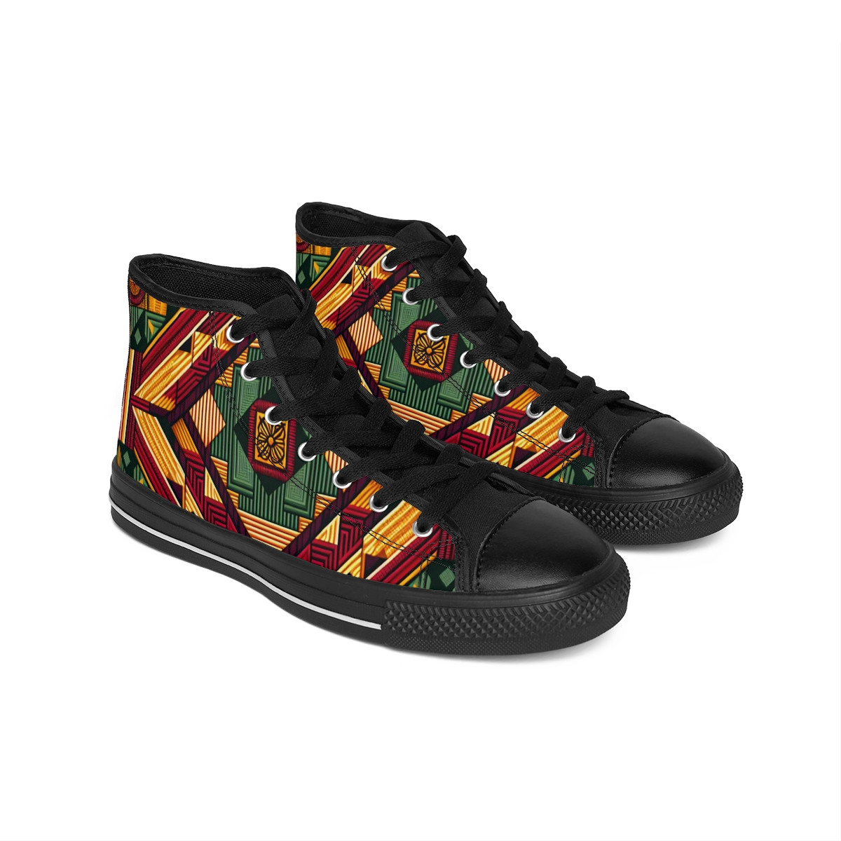 "AfroFusion Kente Kicks" - Women's Classic Sneakers