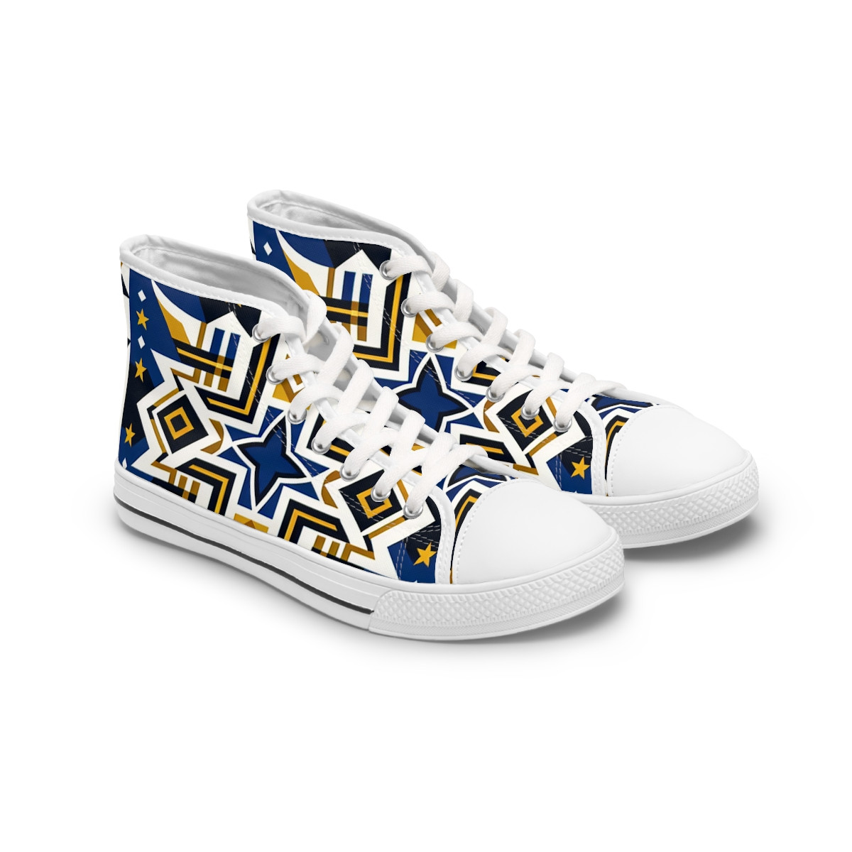 "AfroEclipse Kente Kicks" - Womn's High top Sneakers