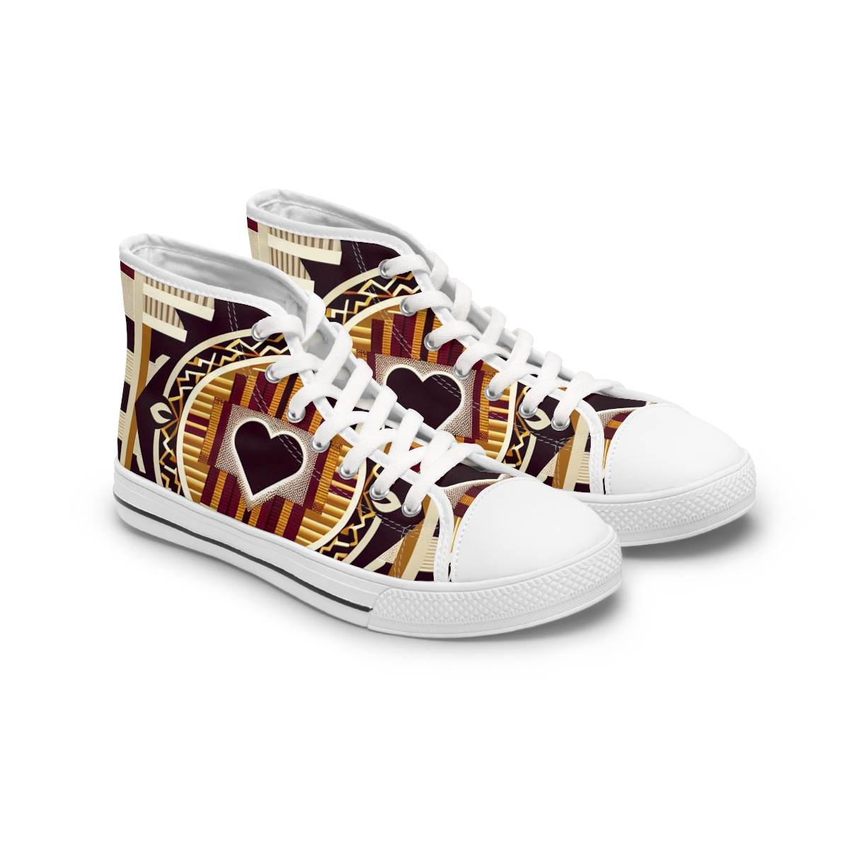 "AfroFusion Kente Kicks" - Womn's High top Sneakers