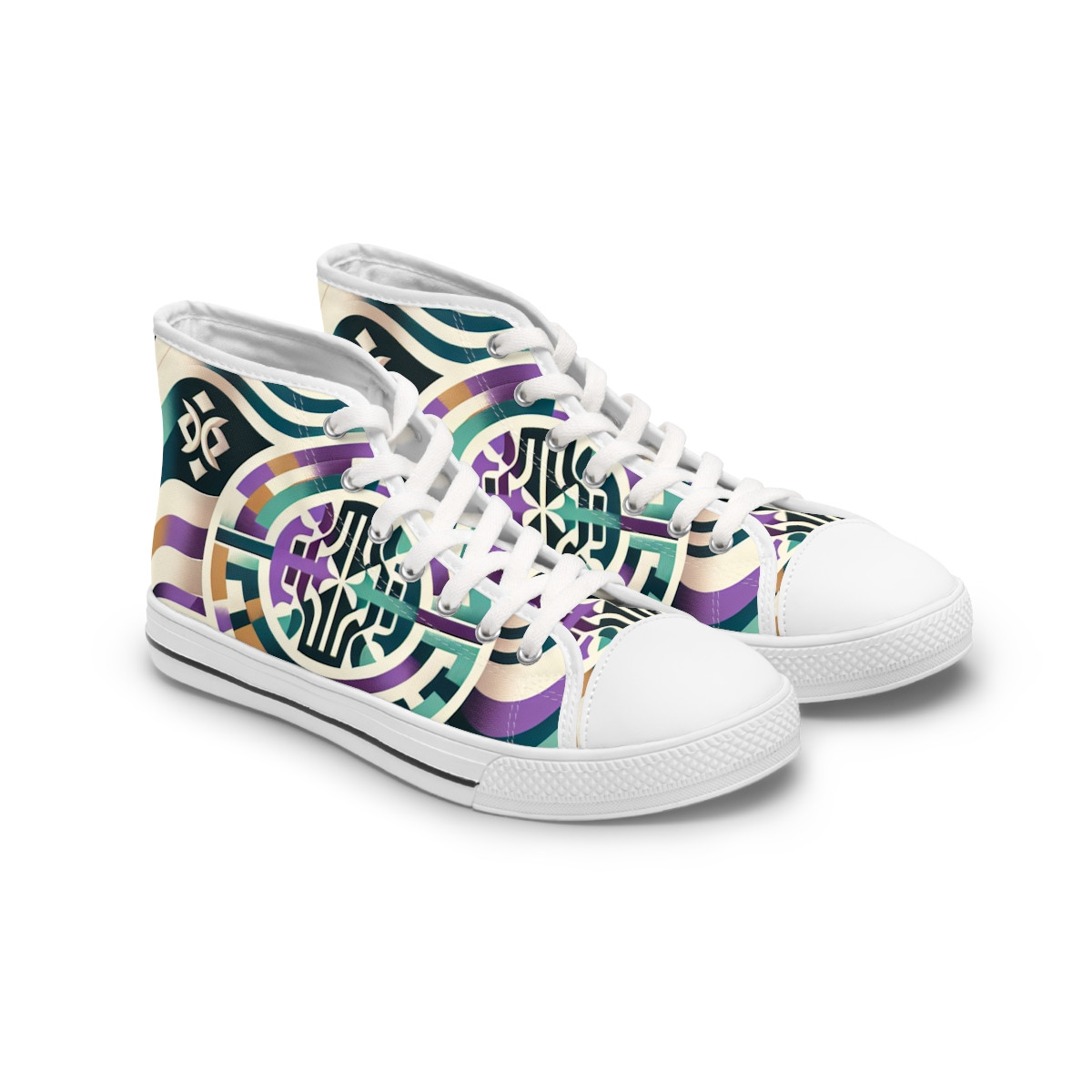 "AfroStride Kente Kicks" - Womn's High top Sneakers
