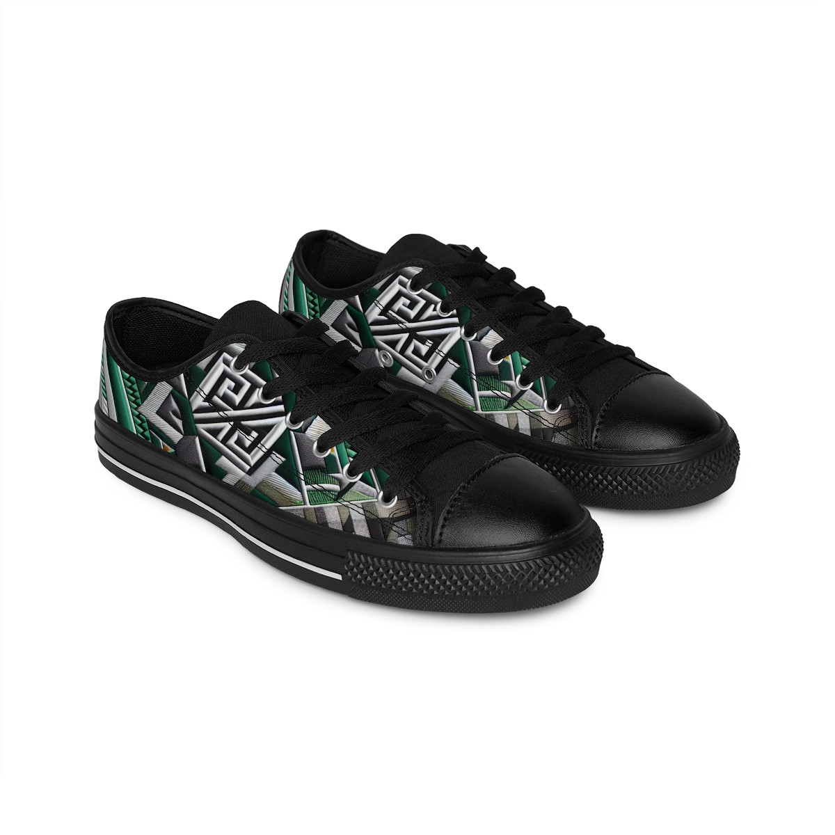 "Heritage Stride: Kente Fusion Sneakers" - Women's Sneakers
