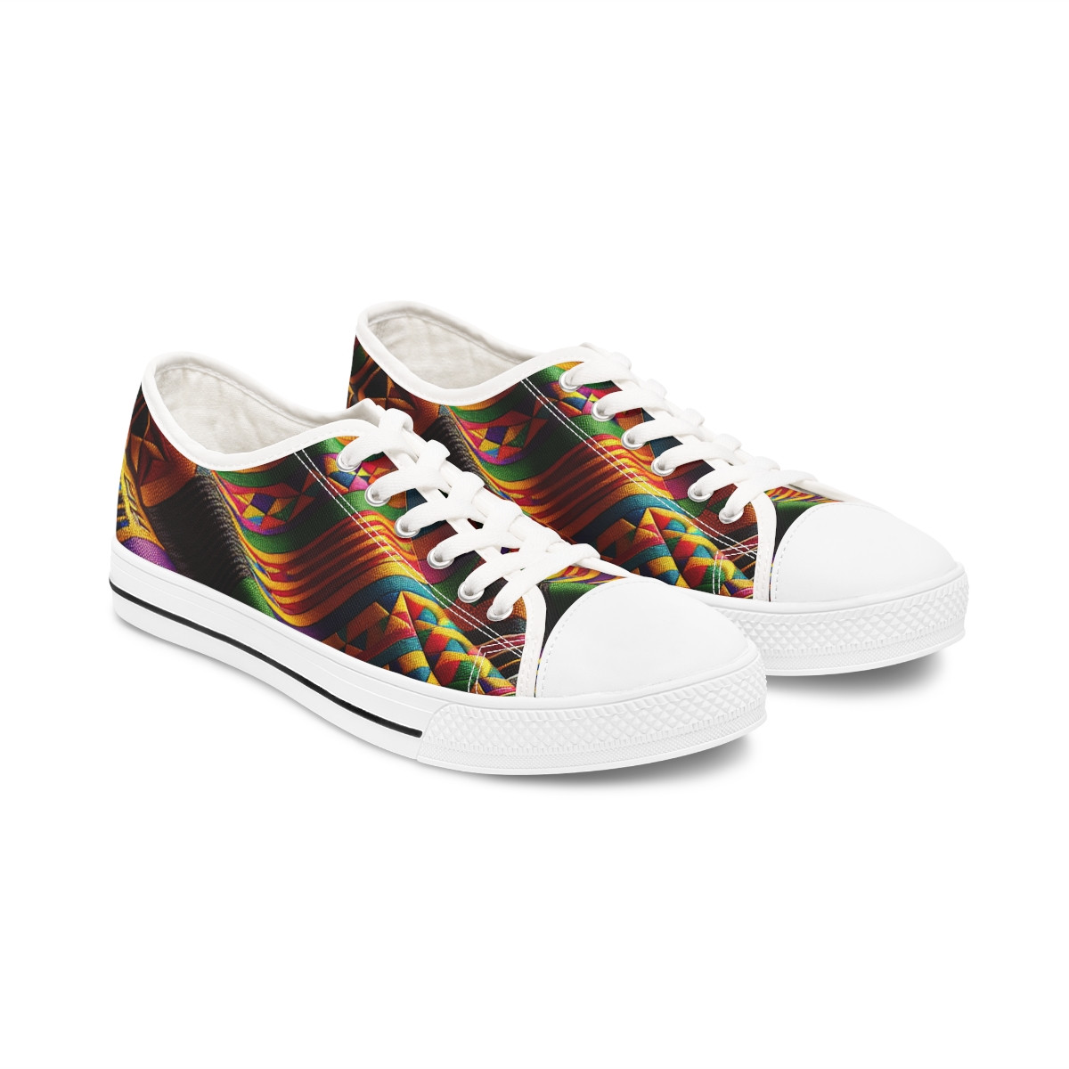 "AfroElite Kente Kicks" - Women's Lowtop Sneakers