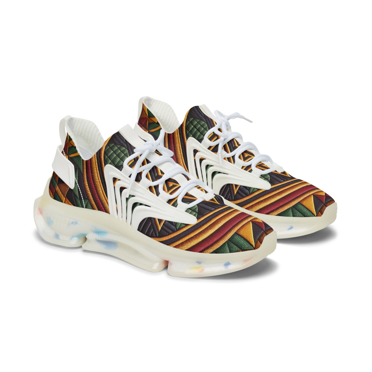 "AfroStride Kente Kicks" - Women's Mesh Sneaker