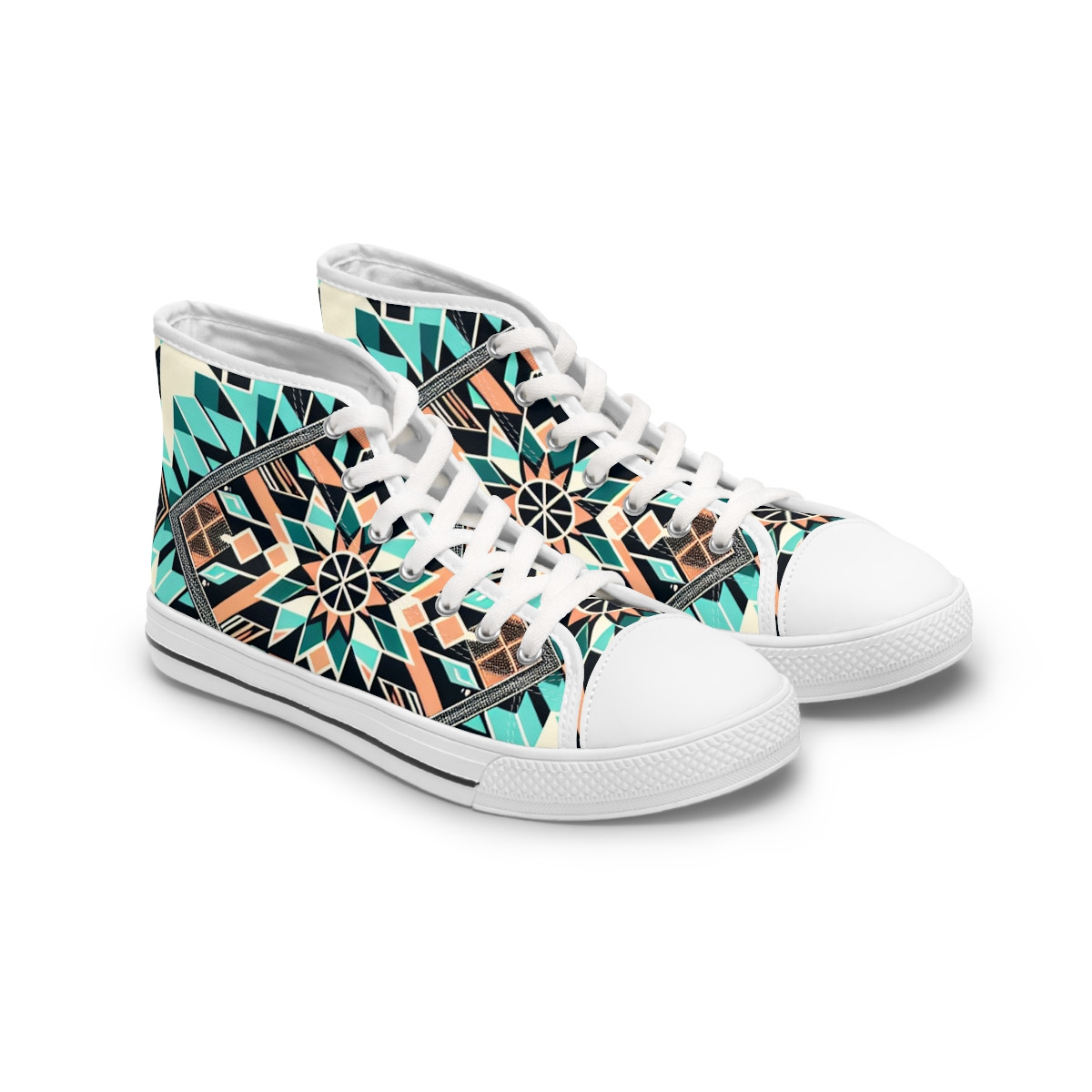 "Heritage Stride Kente Sneakers" - Womn's High top Sneakers