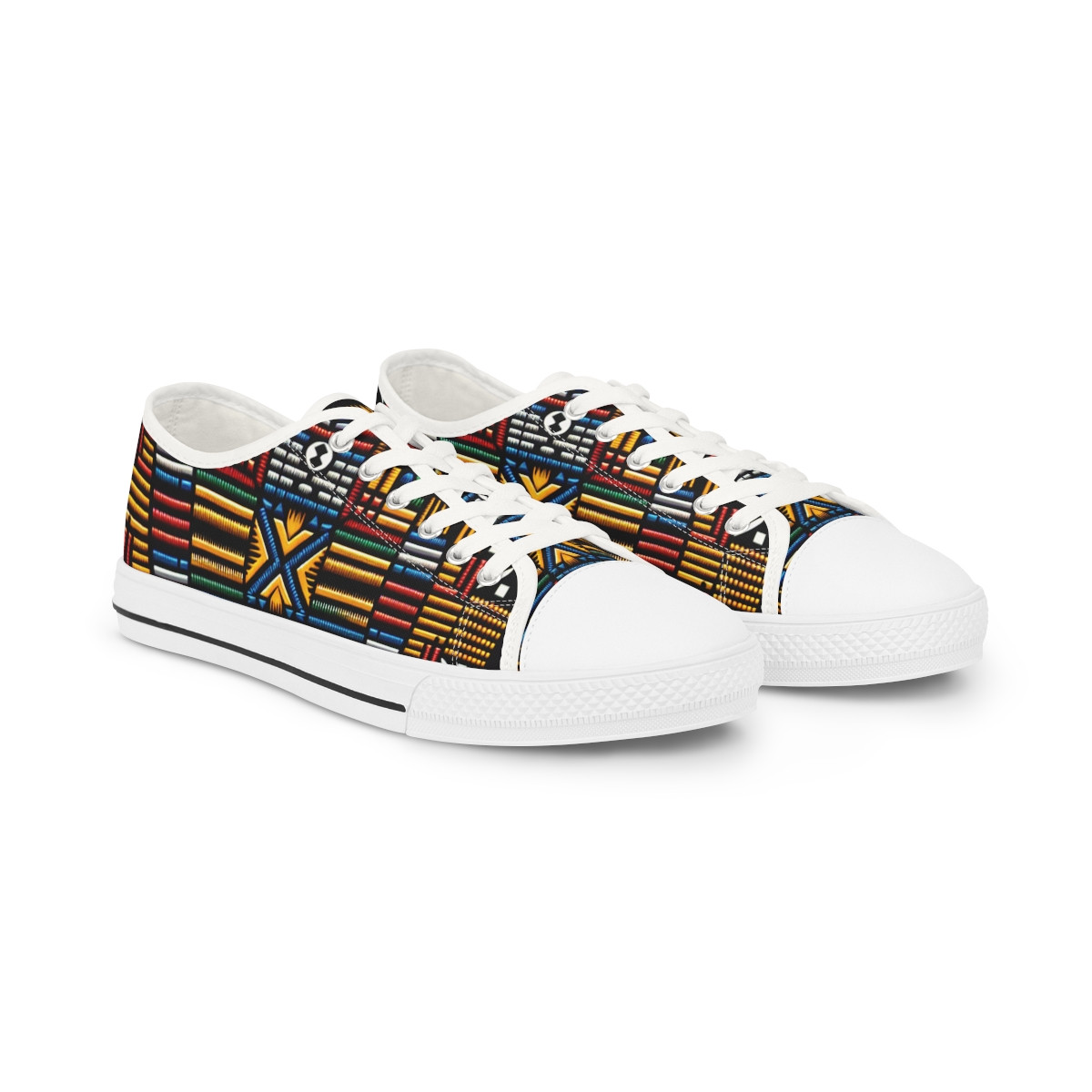 "AfroFusion Kente Kicks" - Men's Lowtop Sneakers