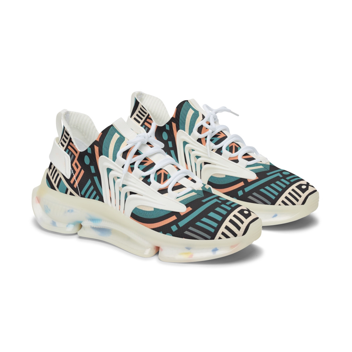 "AfroFusion Kente Kicks" - Women's Mesh Sneaker