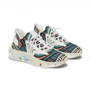 "AfroFusion Kente Kicks" - Women's Mesh Sneaker