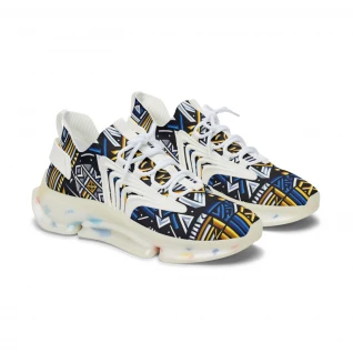 "AfroFusion Kente Kicks" - Women's Mesh Sneaker
