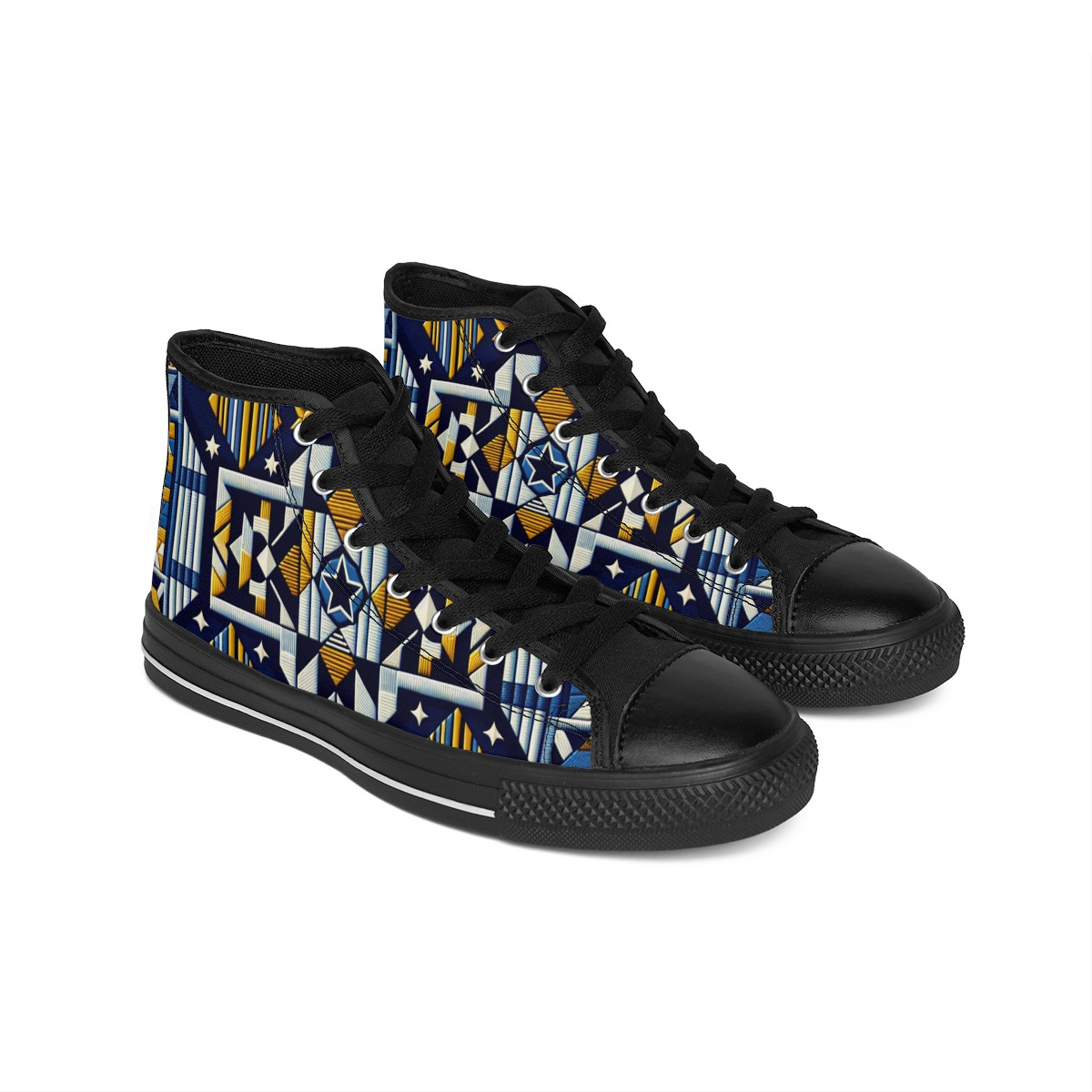 "Heritage Stride: Kente Kaleidoscope Kicks" - Men's Classic Sneakers