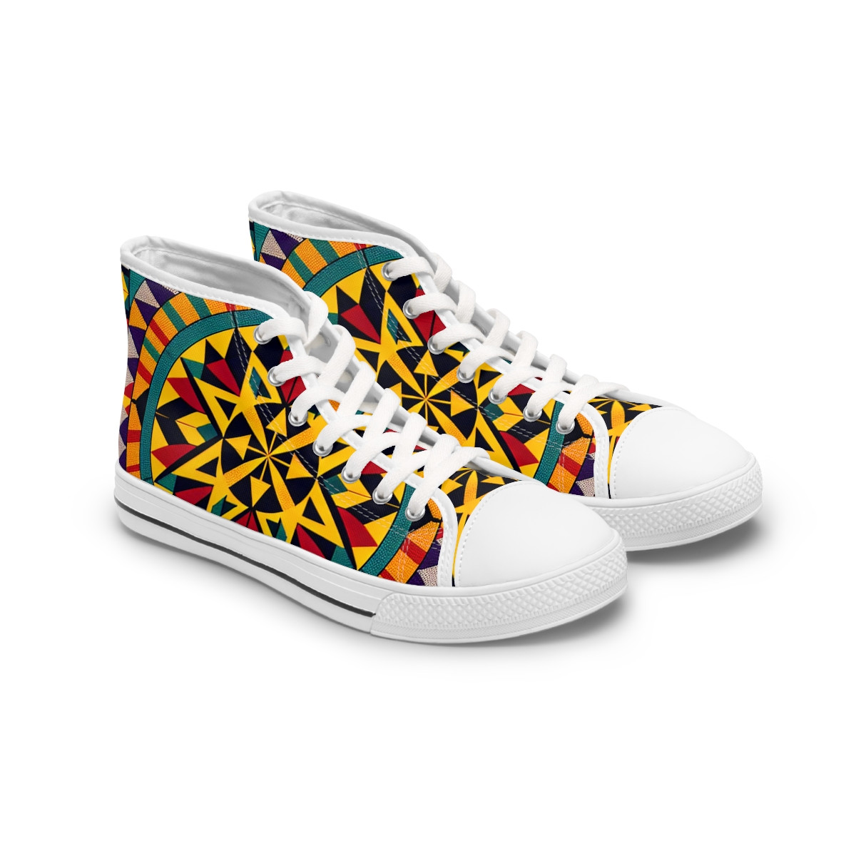 "AfroStride Kente Kicks" - Womn's High top Sneakers