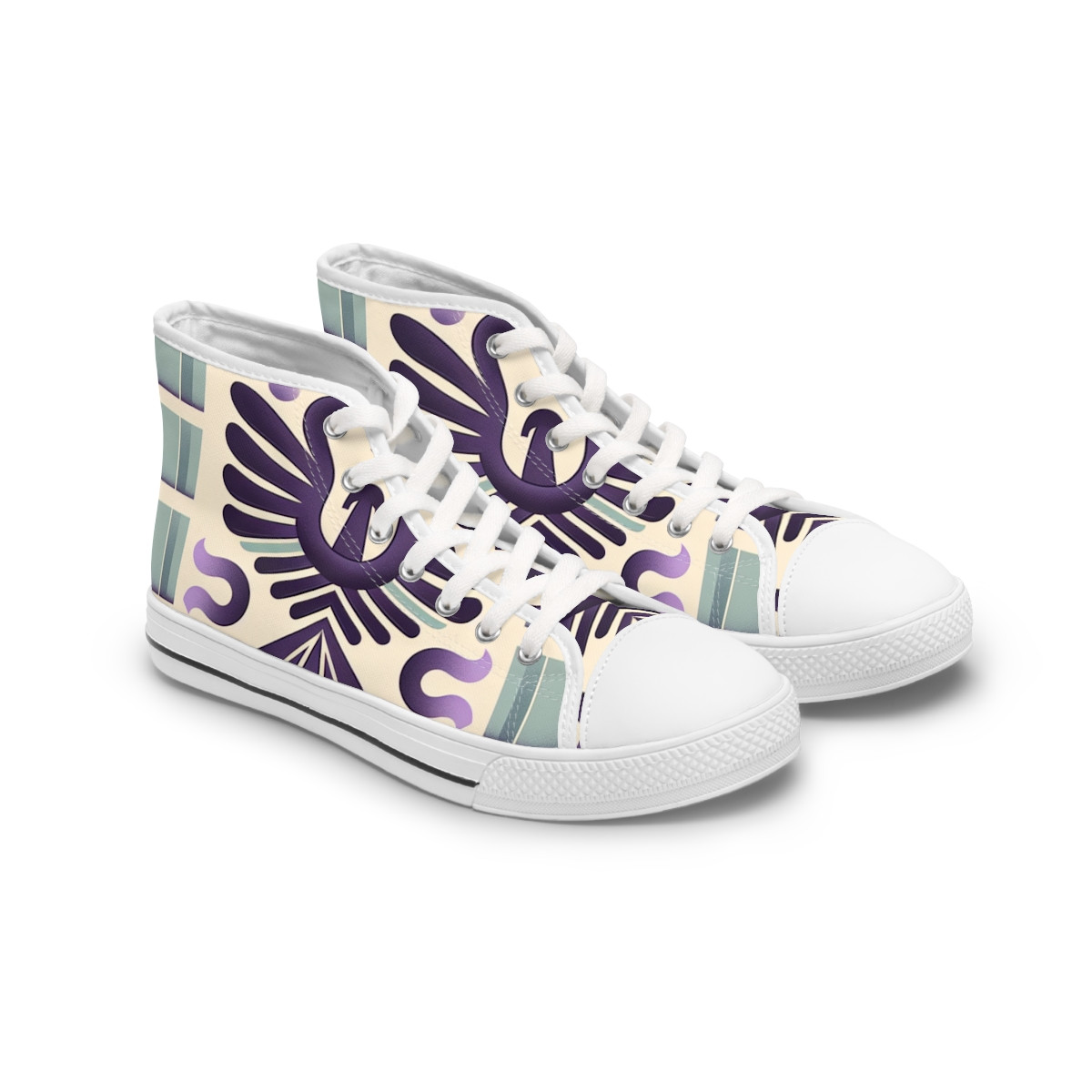 "AfroDazzle Kente Kicks" - Womn's High top Sneakers