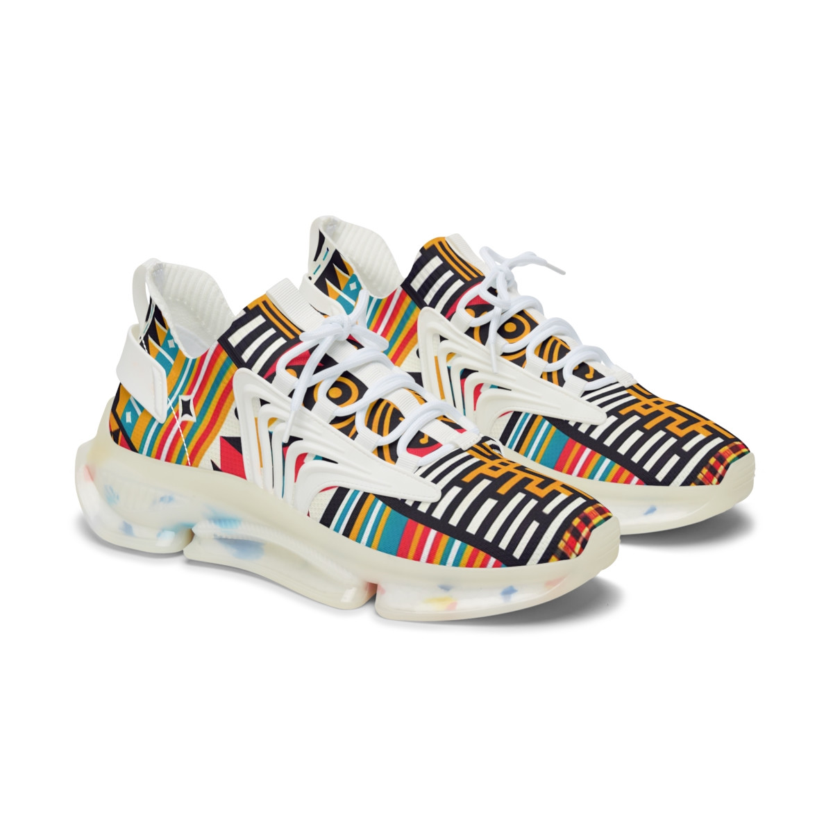 "Afro-Rhythm Kente Kicks" - Women's Mesh Sneaker