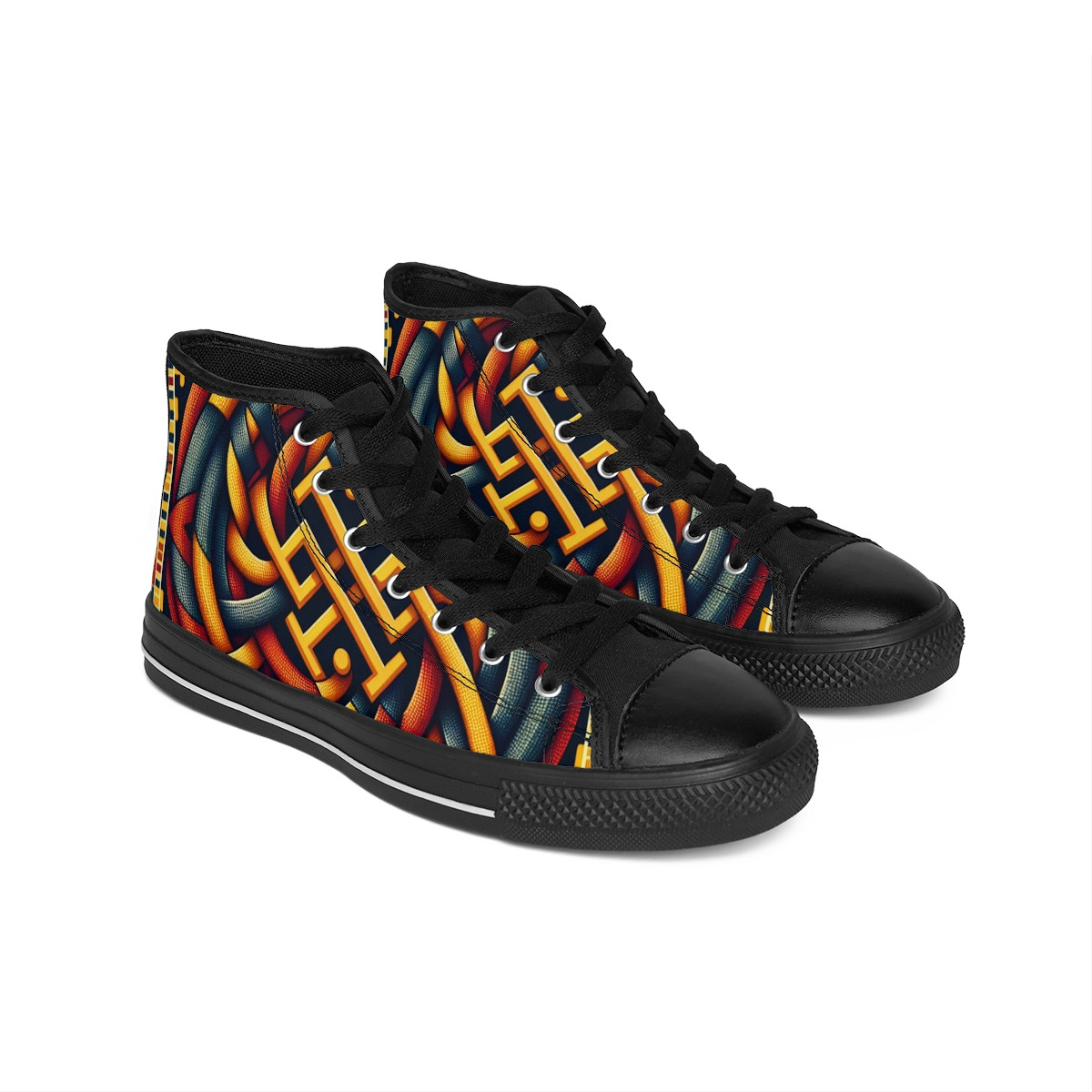 "AfroPulse Kente Kicks" - Women's Classic Sneakers