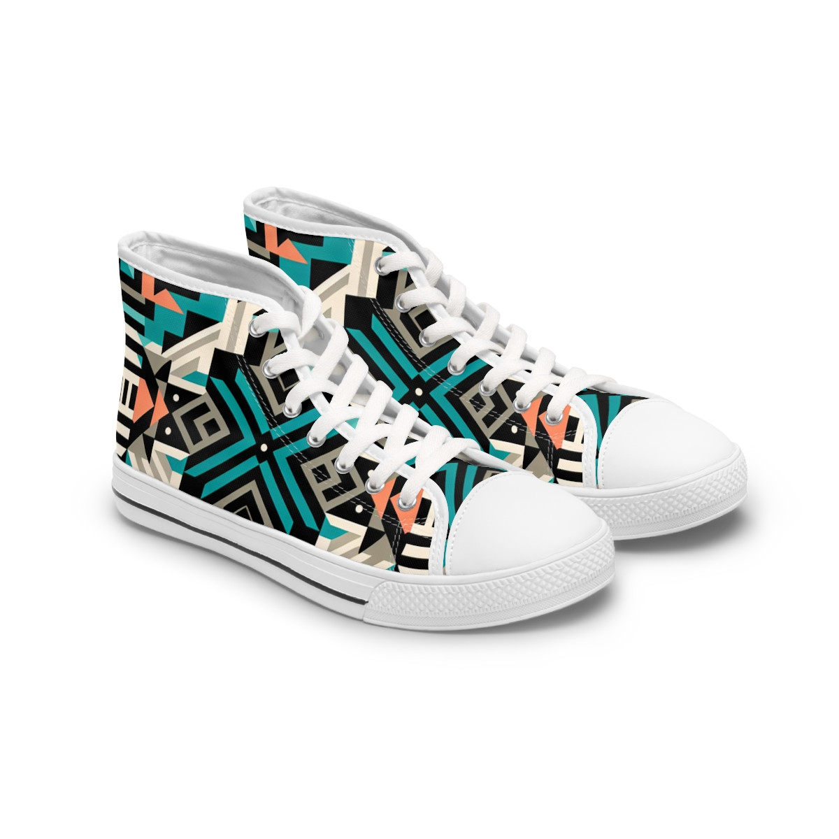"AfroStride Kente Kicks" - Womn's High top Sneakers