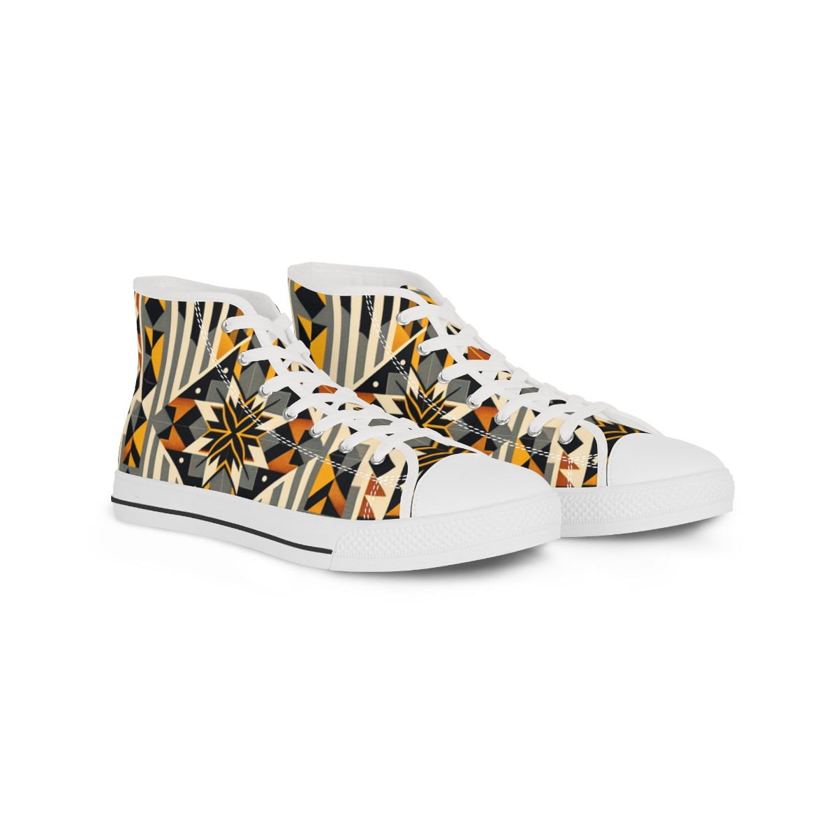 "AfroFusion Kente Kicks" - Men's High top Sneakers