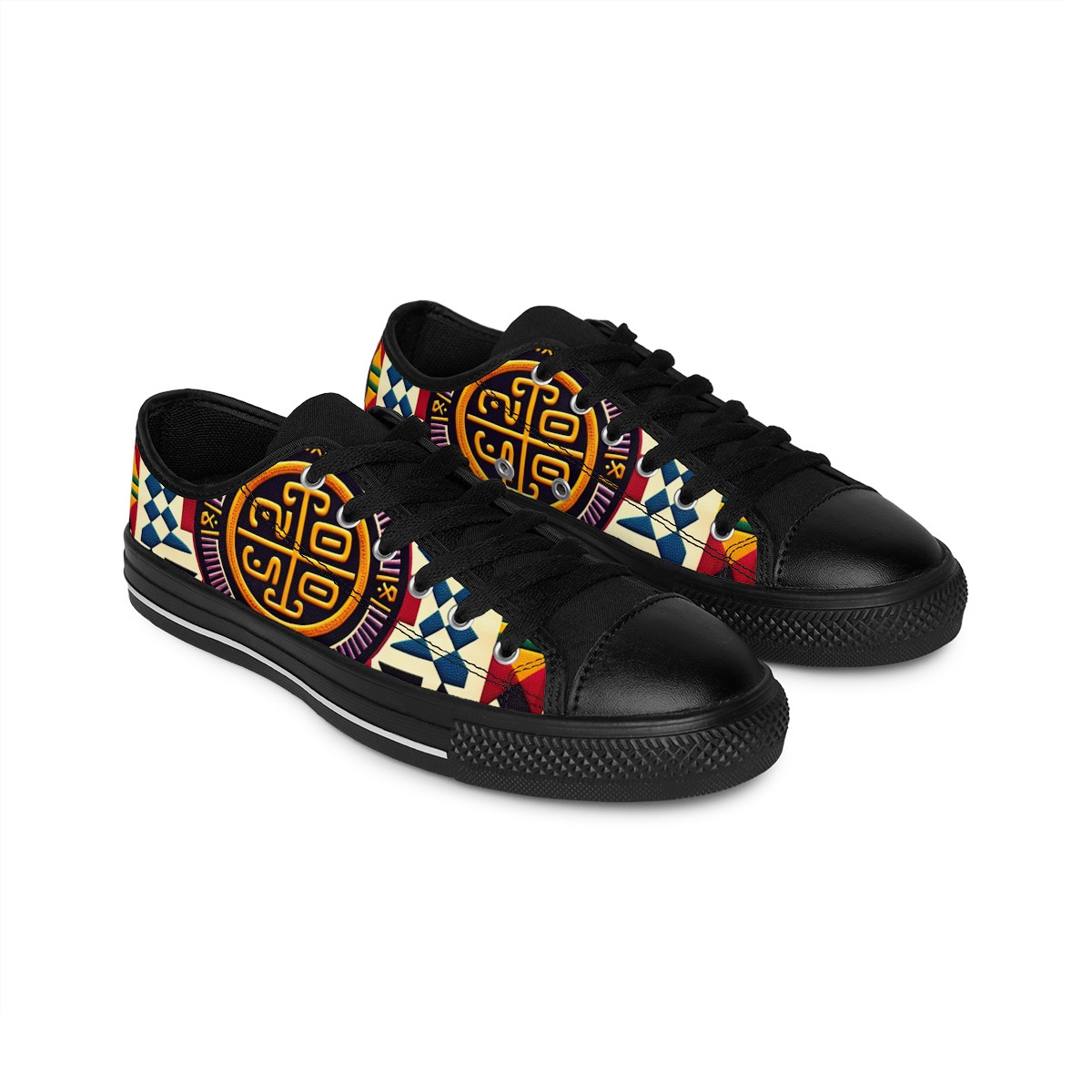 "AfroStride Kente Kicks" - Women's Sneakers