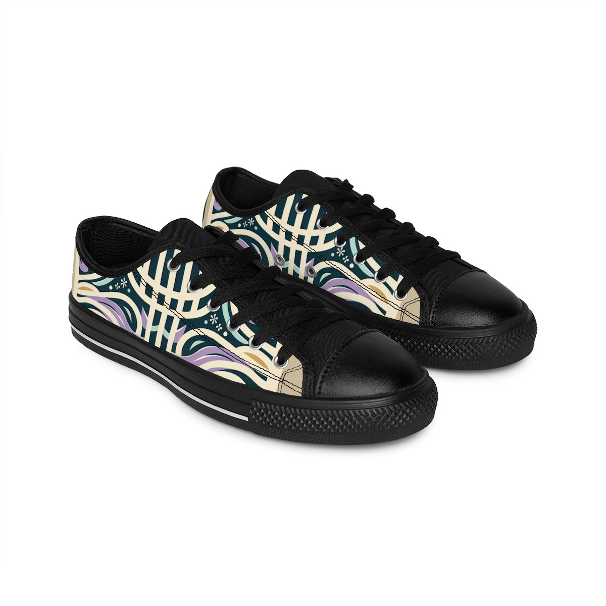 "AfroVibrance Kente Kicks" - Women's Sneakers