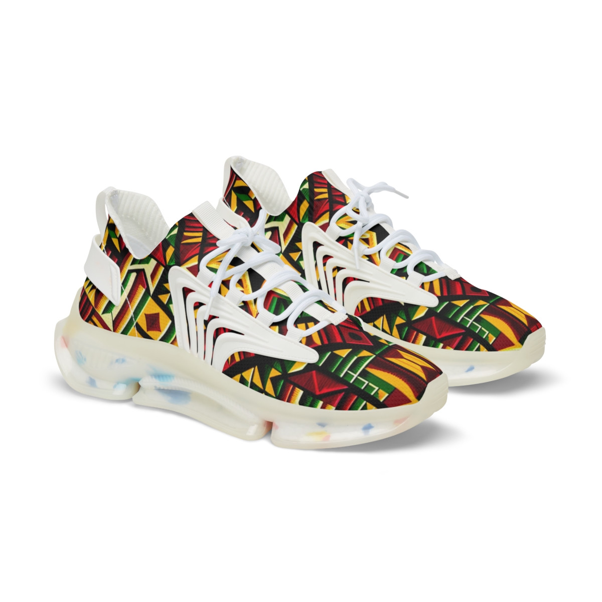 "Kente Kaleidoscope Kicks" - Men's Mesh Sneaker