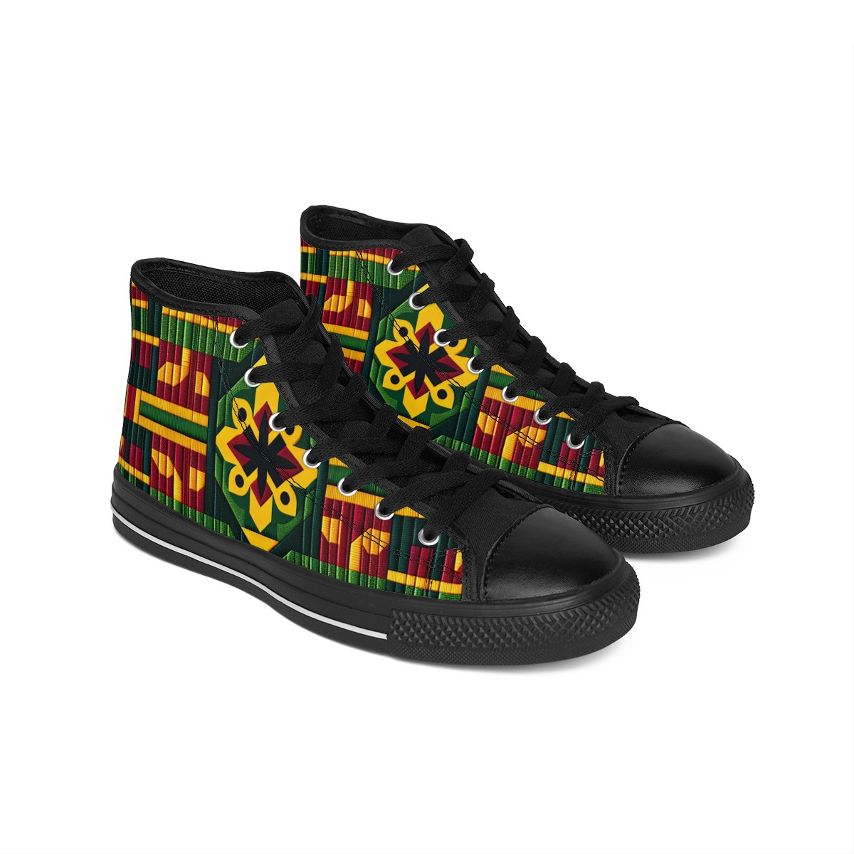 "AfroStride Kente Kicks" - Women's Classic Sneakers