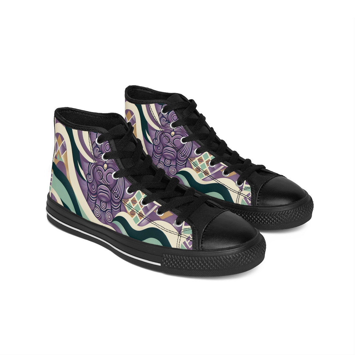 "AfroFusion Kente Kicks" - Women's Classic Sneakers