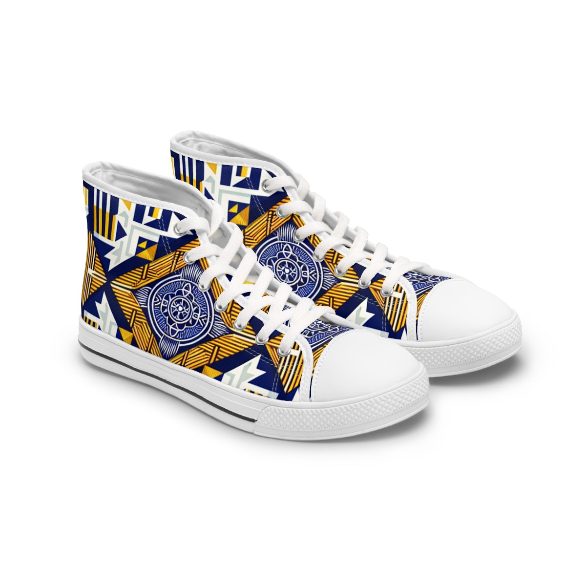 "AfroFusion Kente Kicks" - Womn's High top Sneakers