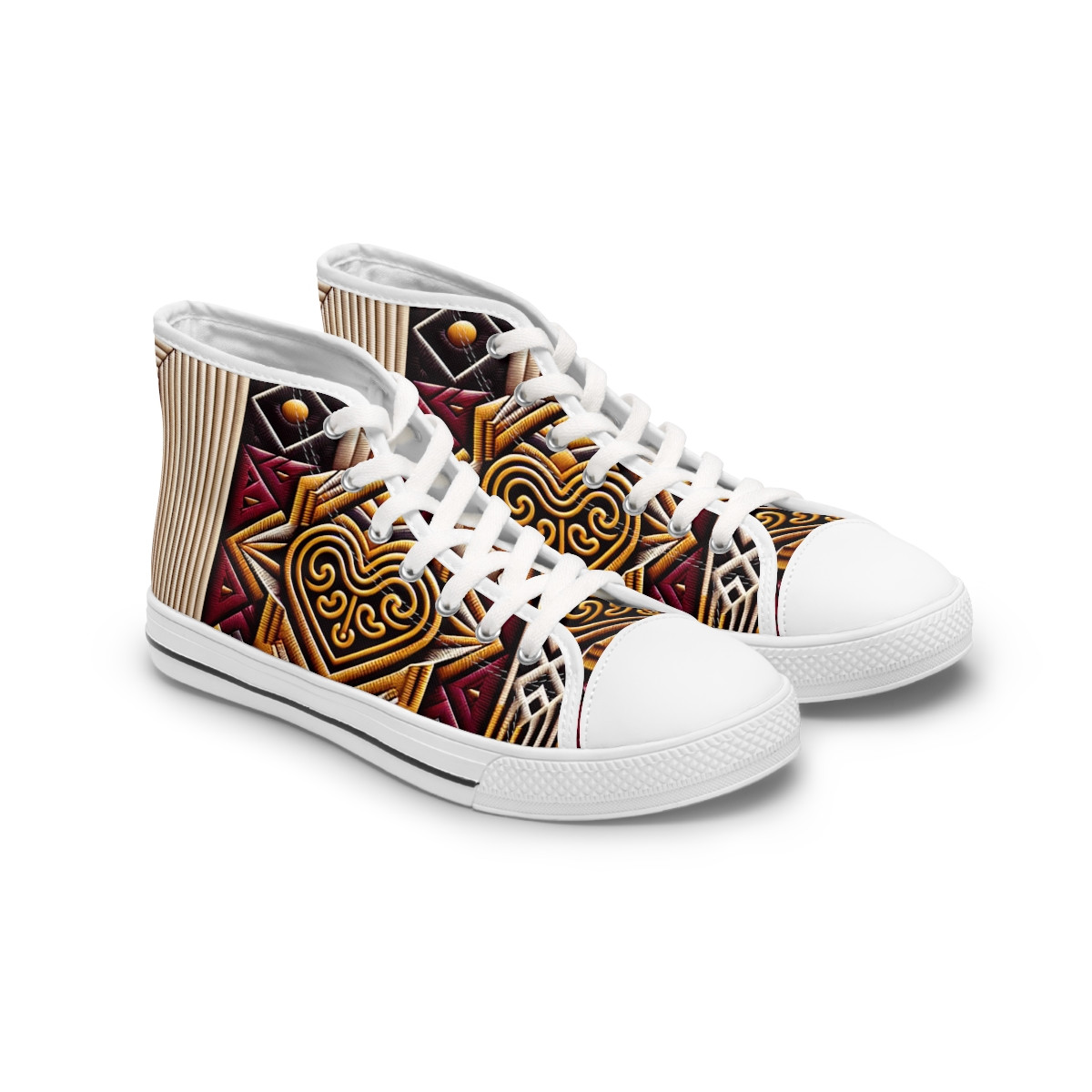 "AfroStride Kente Kicks" - Womn's High top Sneakers