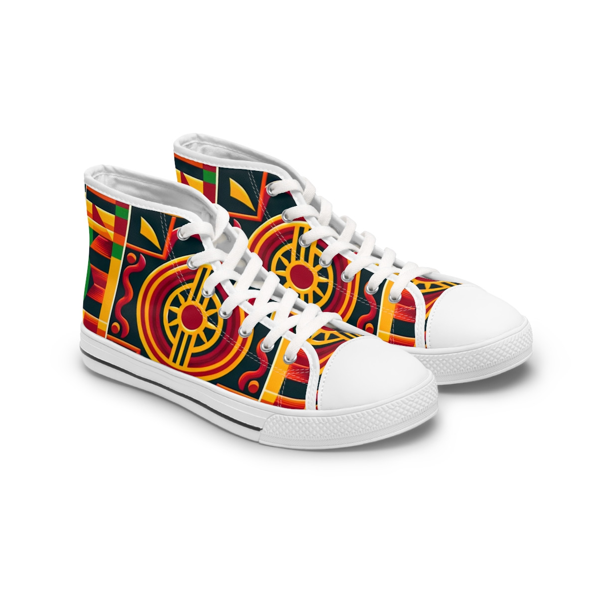 "Heritage Stride Kente Sneakers" - Womn's High top Sneakers