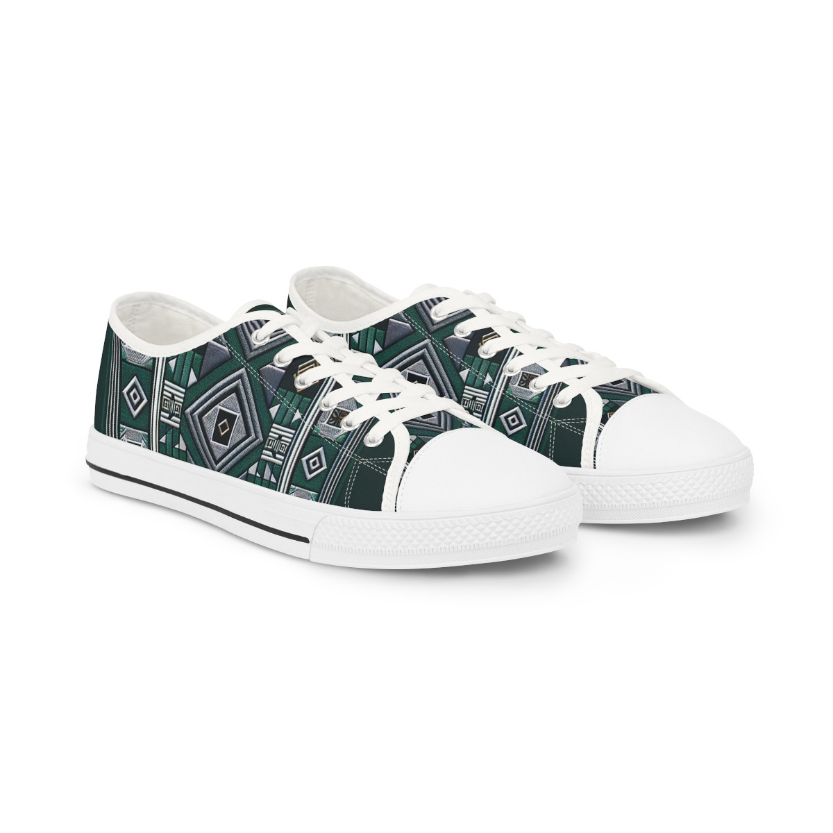 "AfroStride: Kente Kaleidoscope Sneakers" - Men's Lowtop Sneakers