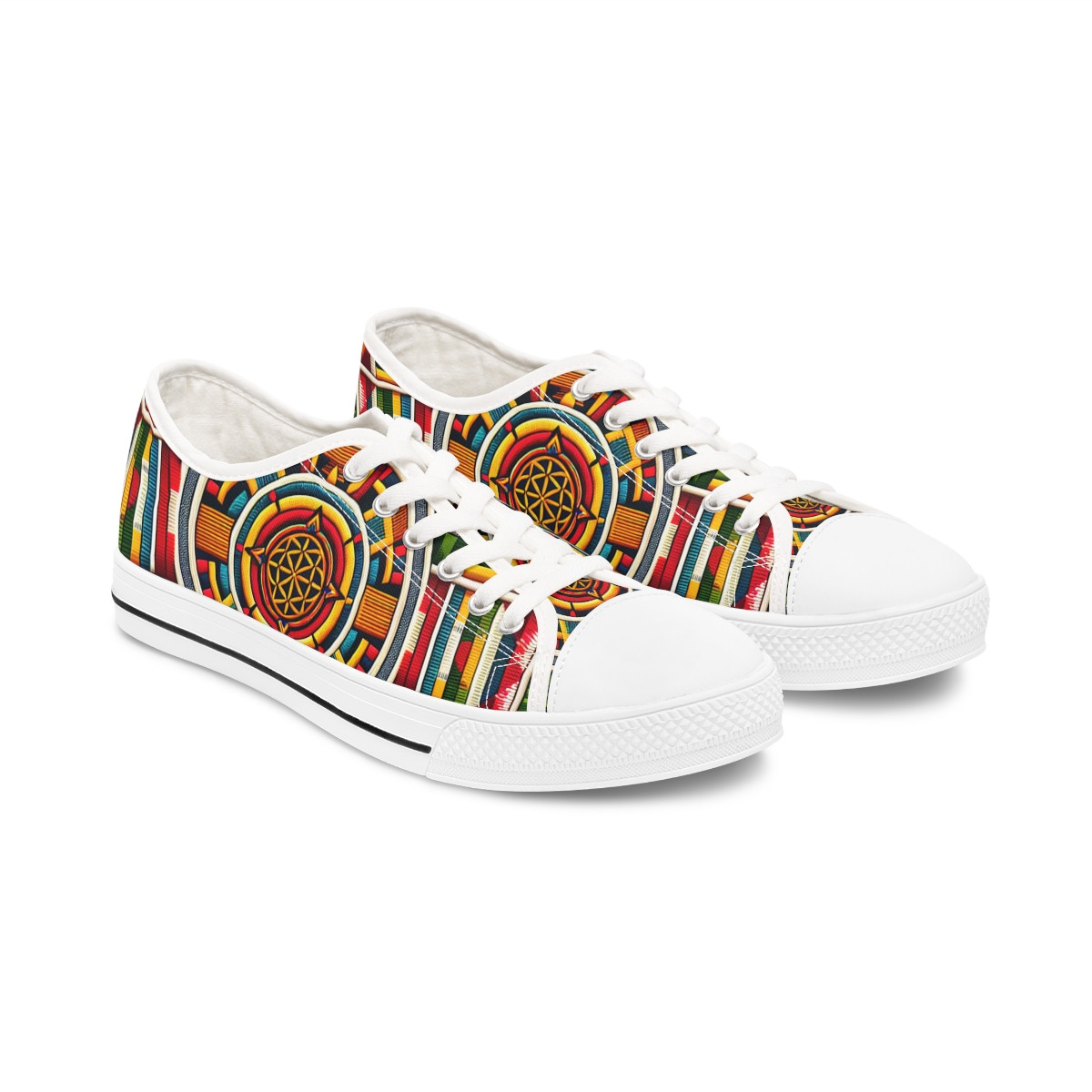 "AfroVogue Kente Kicks" - Women's Lowtop Sneakers