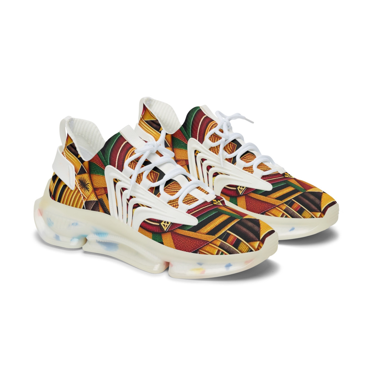 "AfroStride Kente Kicks" - Women's Mesh Sneaker