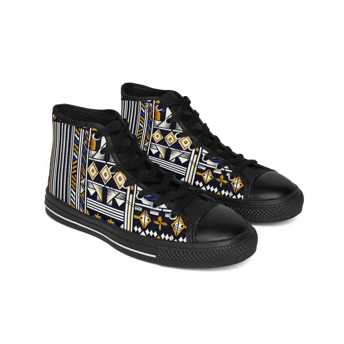 "AfroStride Kente Kicks" - Women's Classic Sneakers