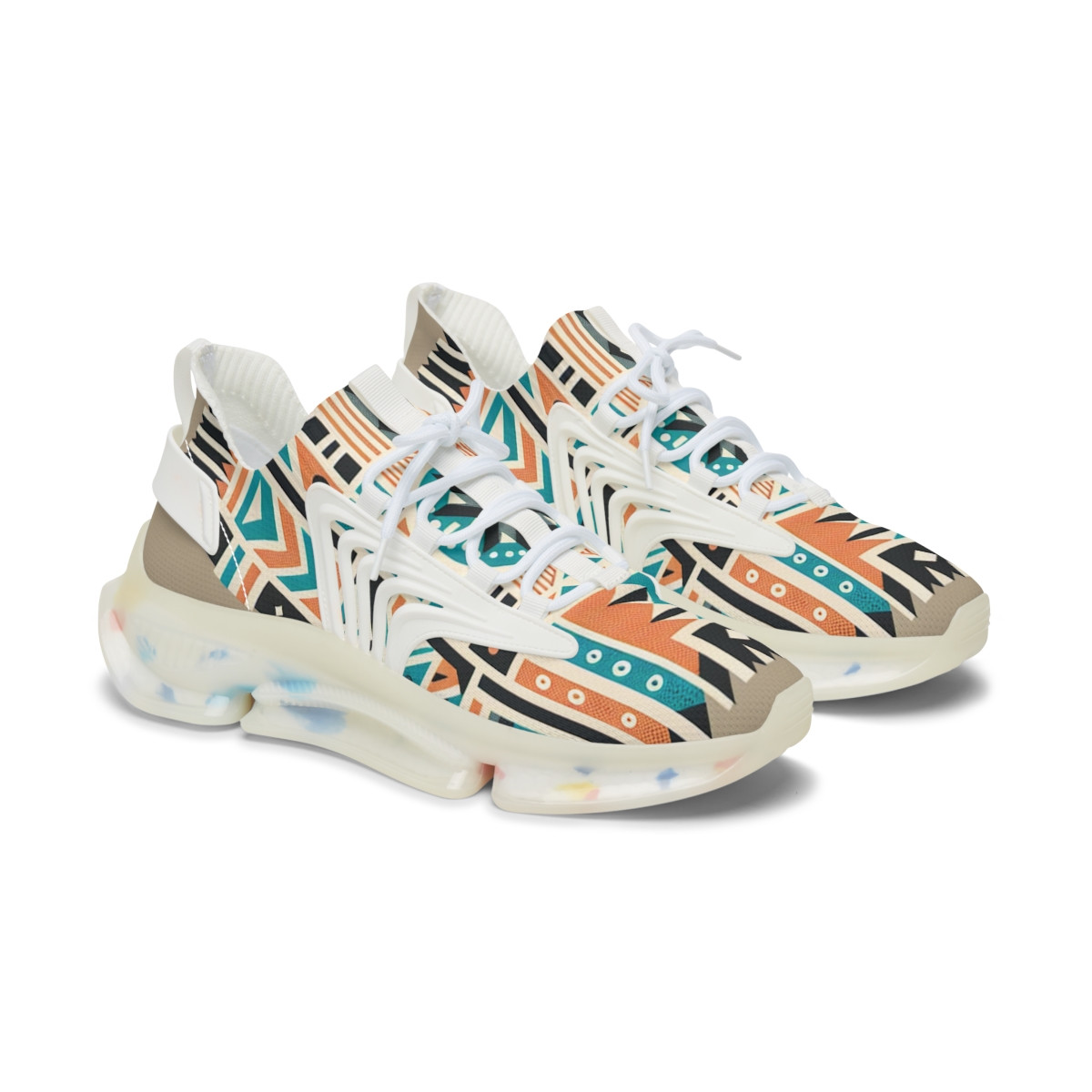 "Ashanti Stride: Kente Fusion Sneakers" - Women's Mesh Sneaker
