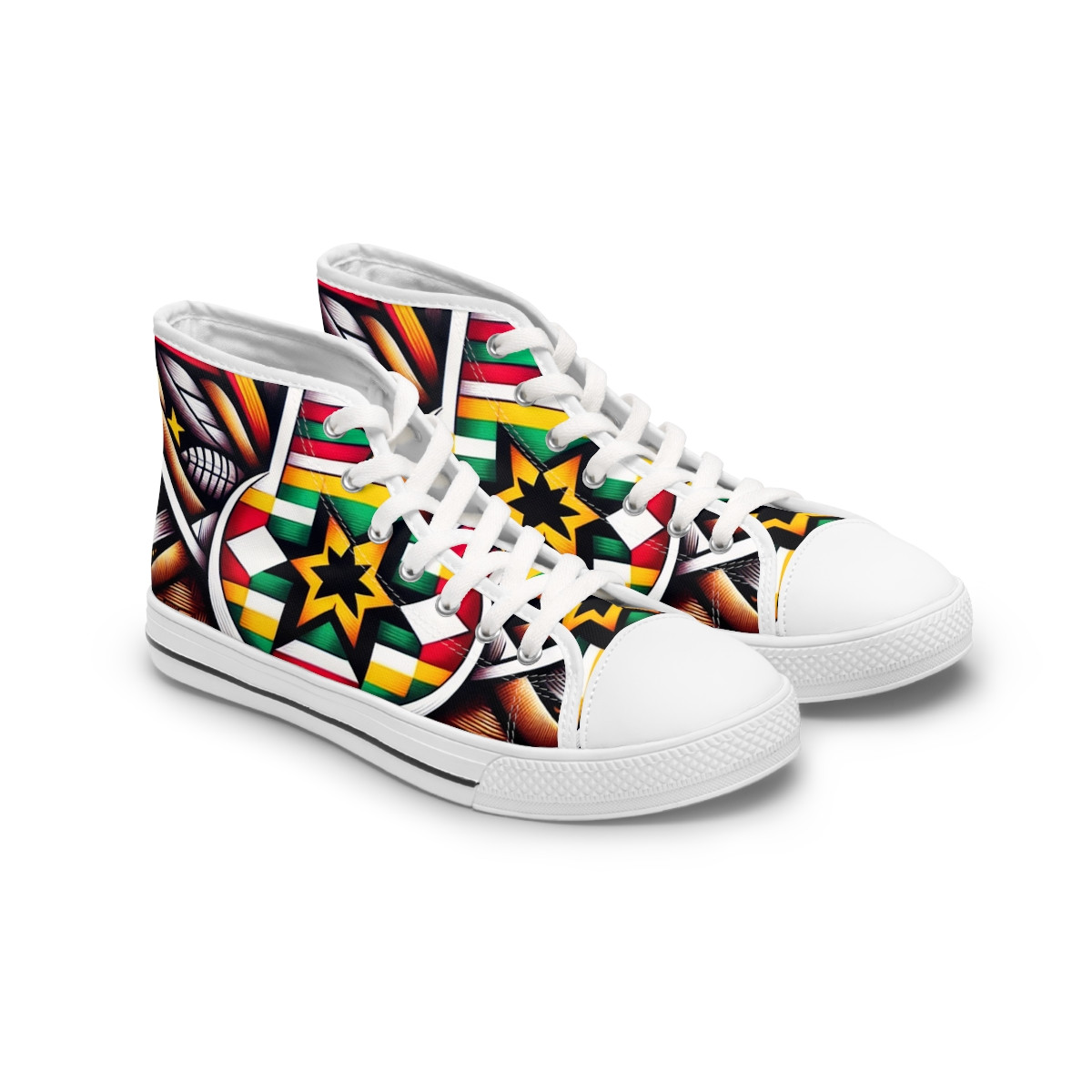 "HeritageStride Kente Kicks" - Womn's High top Sneakers