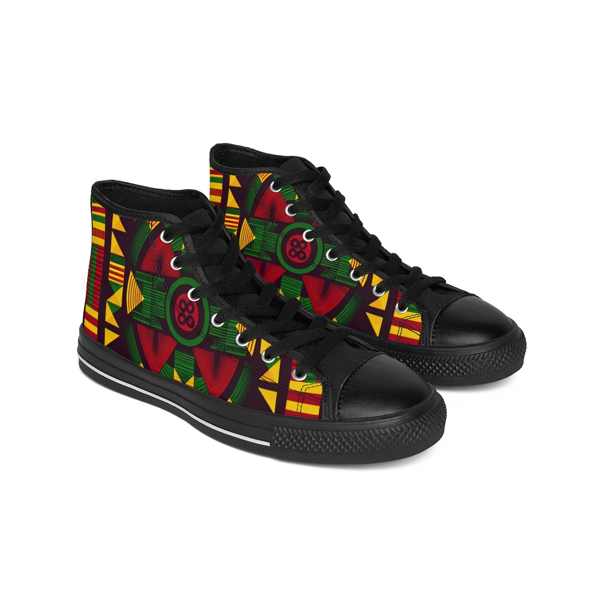 "AfroStride Majestic Kente Kicks" - Men's Classic Sneakers